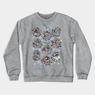 Reindeer Pugs - black pugs Crewneck Sweatshirt